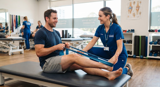Patient receiving physiotherapy care